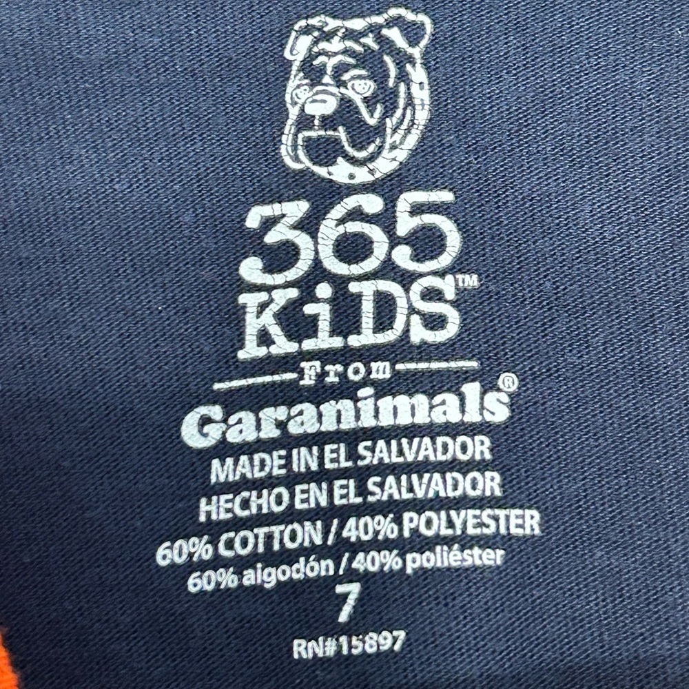 Garanimals 365 Kids Monster Truck Graphic Raglan Tee Navy Orange Size 7 - Picture 2 of 3